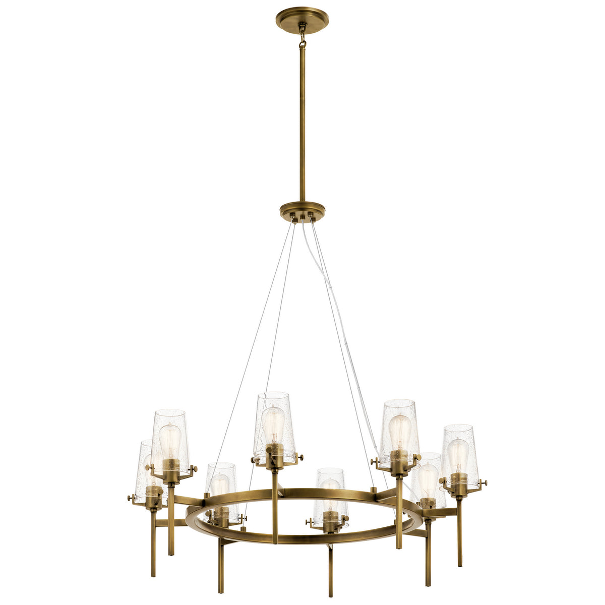 KICHLER 43695NBR Alton 38" 8 Light Chandelier Natural Brass