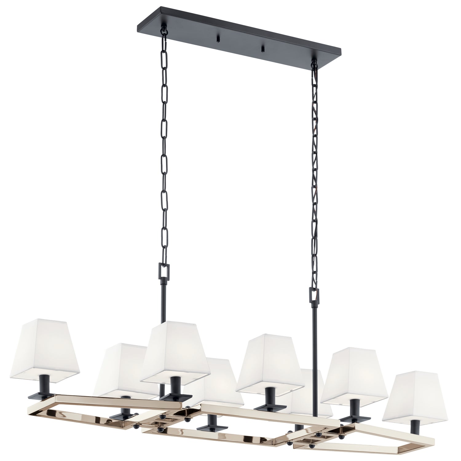 KICHLER 44023Pn Dancar Eight Light Linear Chandelier Polished Nickel