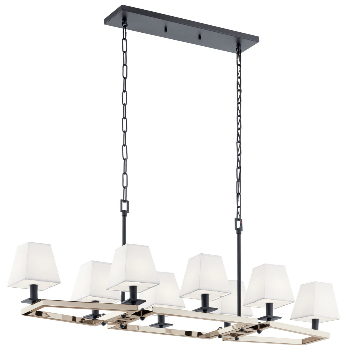 KICHLER 44023PN Dancar Eight Light Linear Chandelier Polished Nickel