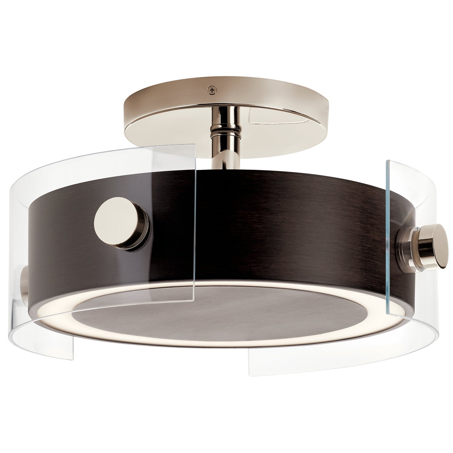 KICHLER 44342Wnwled Tig Led Semi Flush Mount Walnut Wood