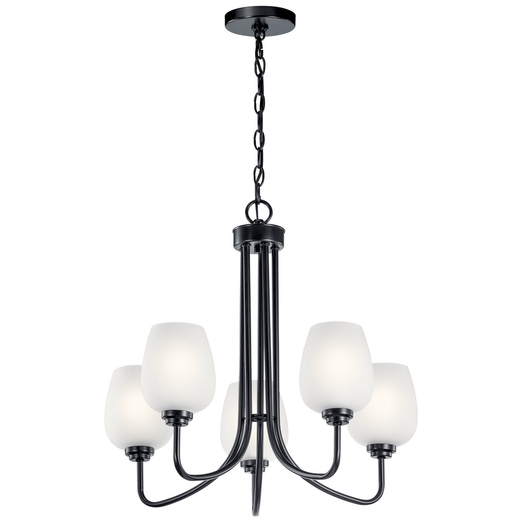 KICHLER 44377BK Valserrano 24.25" 5 Light Chandelier Black