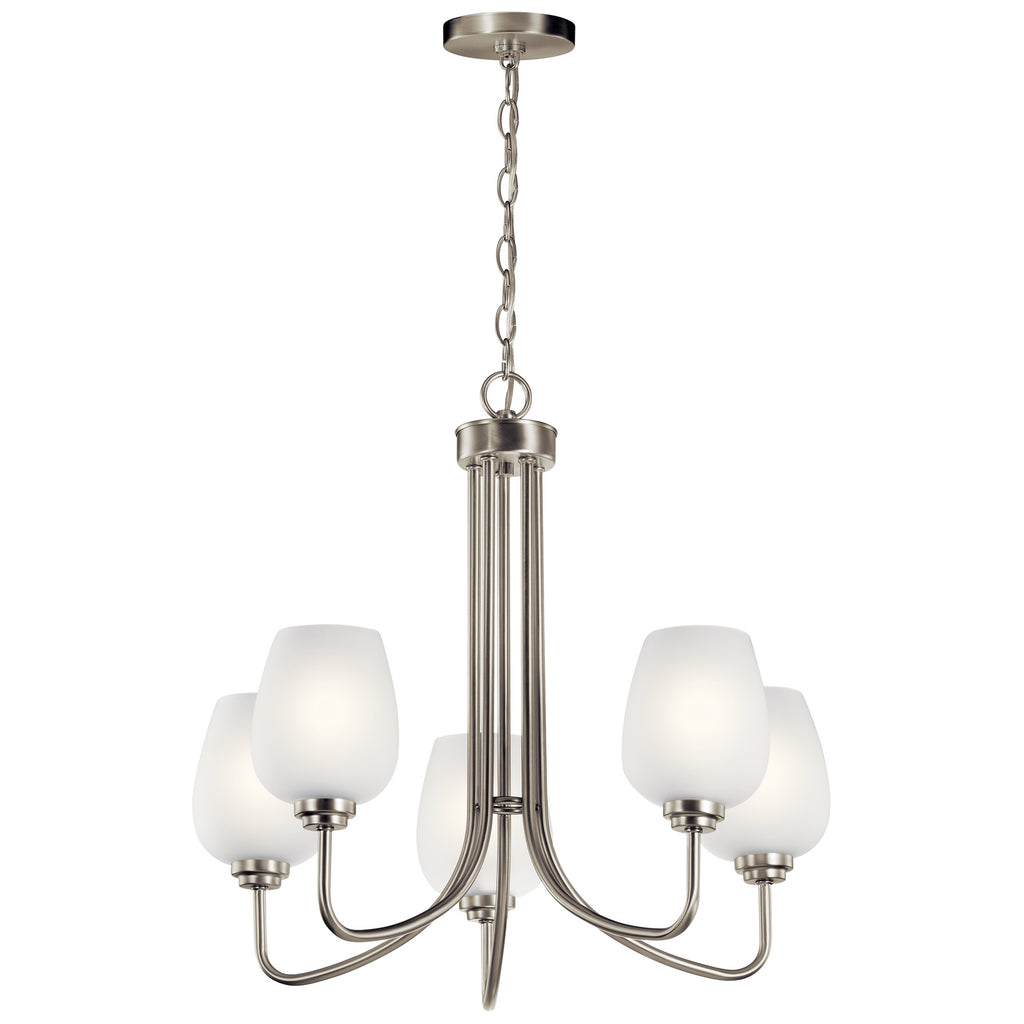 KICHLER 44377NI Valserrano 24.25" 5 Light Chandelier Brushed Nickel