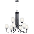 KICHLER 44378BK Valserrano 31.75" 9 Light 2 Tier Chandelier Black