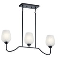 KICHLER 44379BK Valserrano 31" 3 Light Linear Chandelier Black