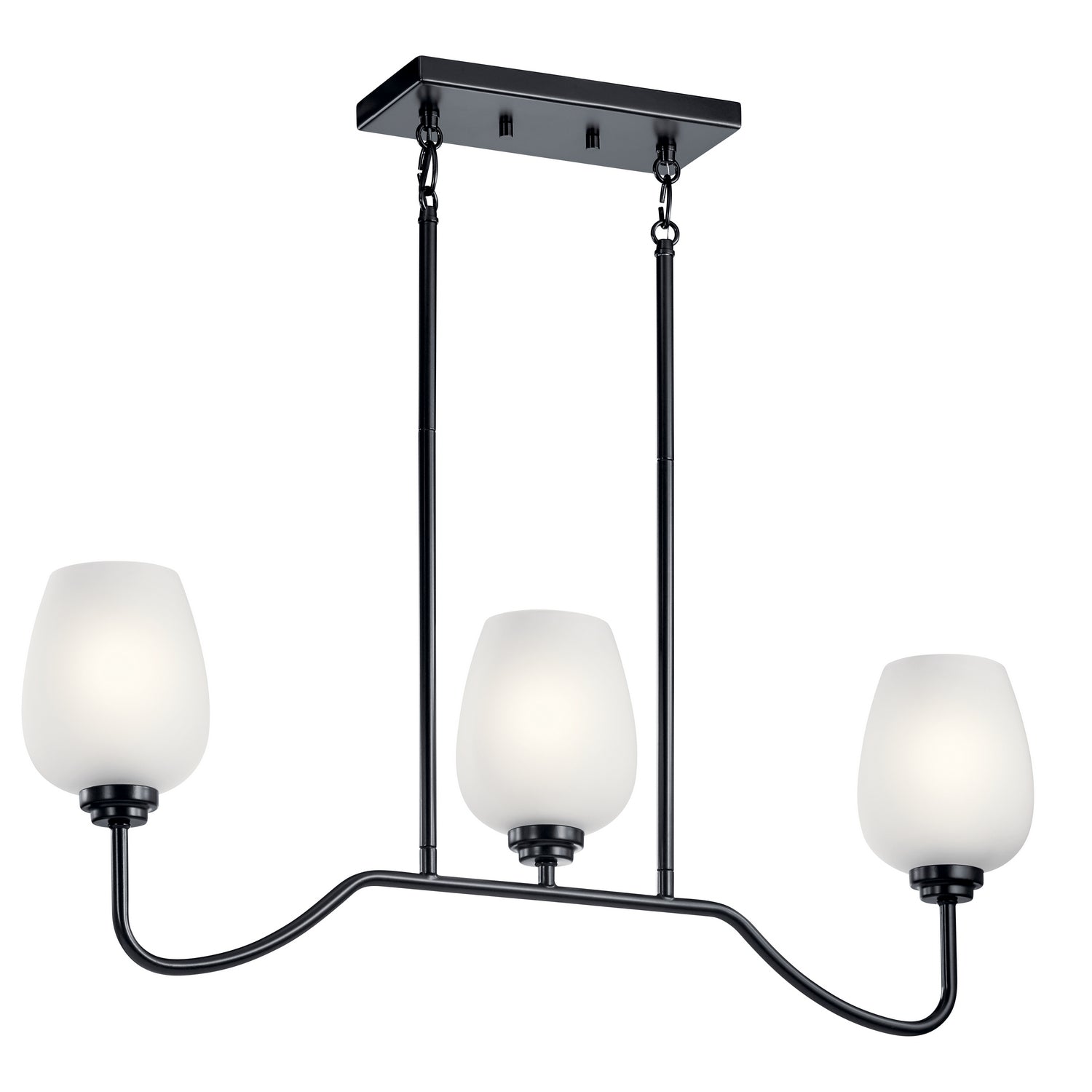 KICHLER 44379BK Valserrano 31" 3 Light Linear Chandelier Black