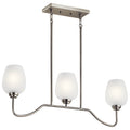 KICHLER 44379NI Valserrano 31" 3 Light Linear Chandelier Brushed Nickel