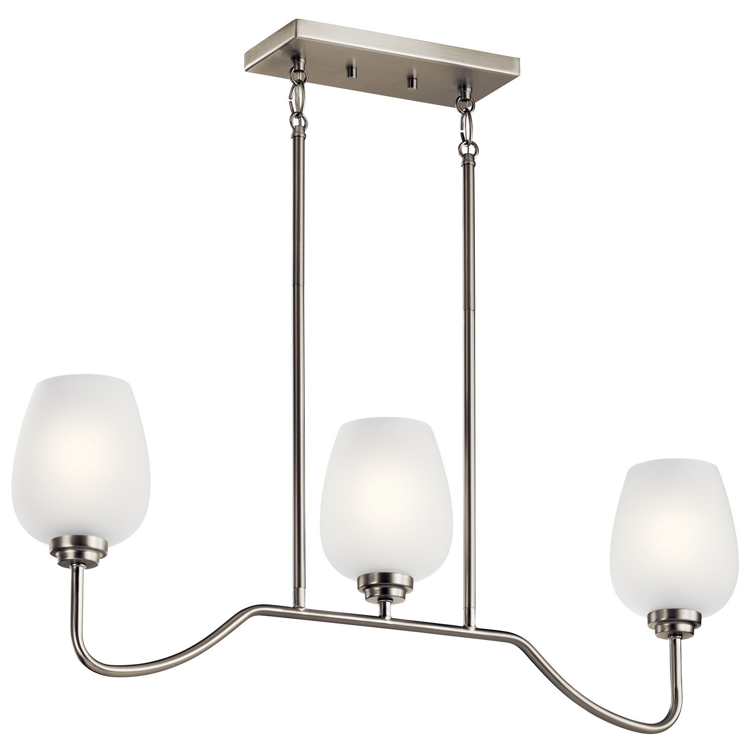KICHLER 44379NI Valserrano 31" 3 Light Linear Chandelier Brushed Nickel
