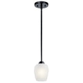 KICHLER 44380BK Valserrano 7.75" 1 Light Mini Pendant Black