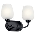 KICHLER 45128BK Valserrano 14.5" 2 Light Vanity Light Black