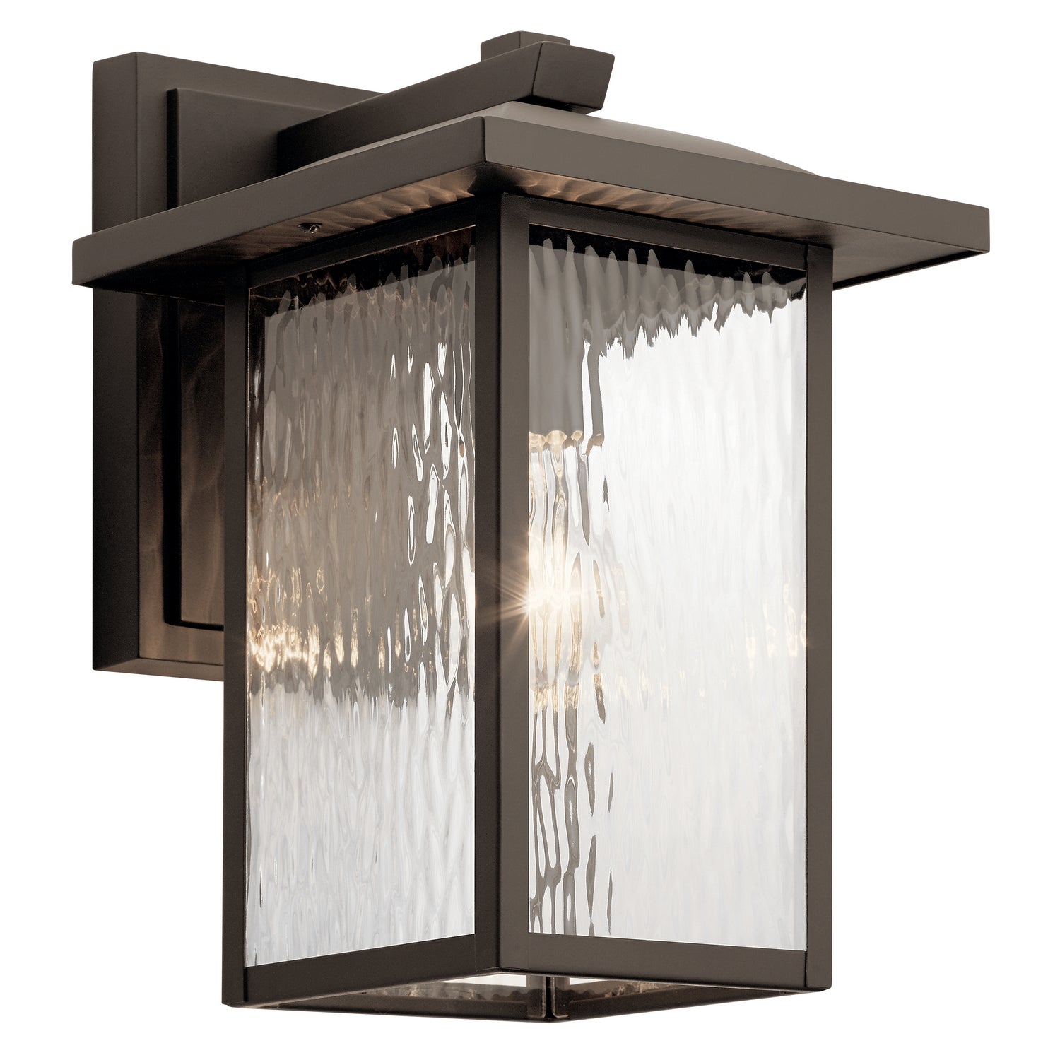 KICHLER 49925OZ Capanna 13.25" 1 Light Outdoor Wall Light With Clear Water Glass In Olde Bronze