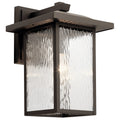 KICHLER 49926OZ Capanna 16" 1 Light Outdoor Wall Light With Clear Water Glass In Olde Bronze