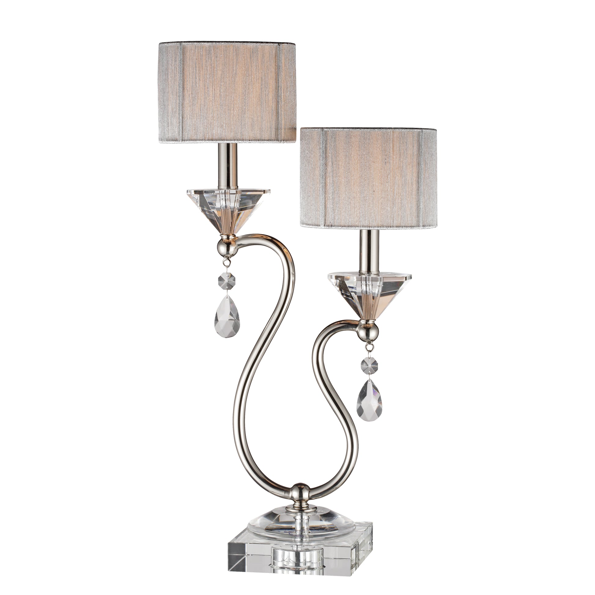 MARKETPLACE 96758 Krystal 23.5'' High 2-Light Table Lamp - Polished Nickel