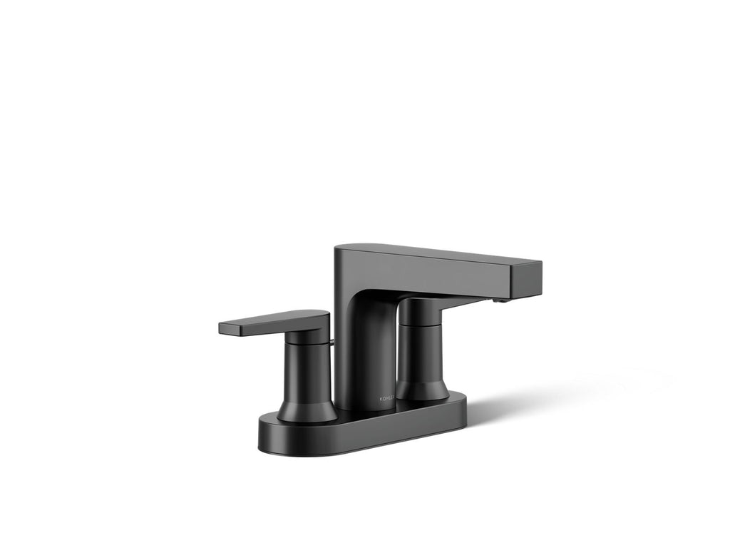KOHLER K-97031-4-BL Taut Centerset Bathroom Sink Faucet, 1.2 Gpm - Matte Black