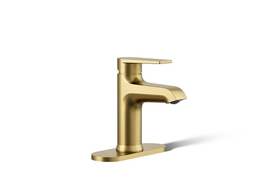 KOHLER K-97061-4-2MB Hint Single-Handle Bathroom Sink Faucet, 1.2 Gpm In Vibrant Brushed Moderne Brass