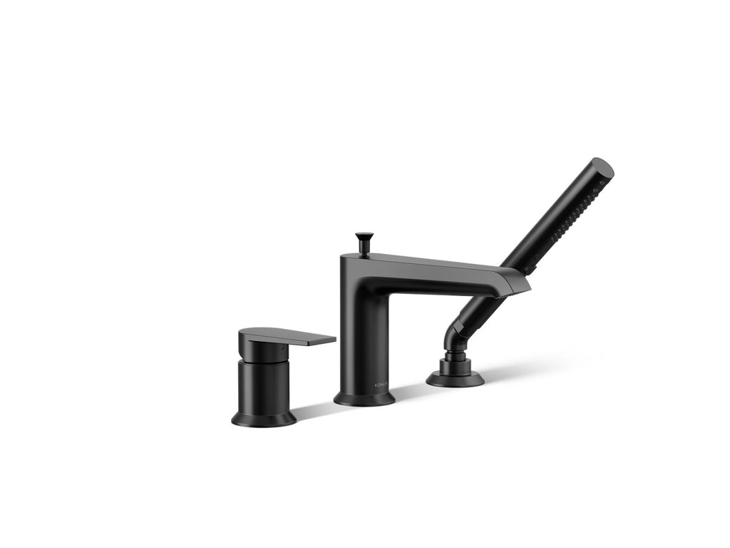 KOHLER K-97070-4-BL Hint Deck-Mount Bath Faucet With Handshower - Matte Black