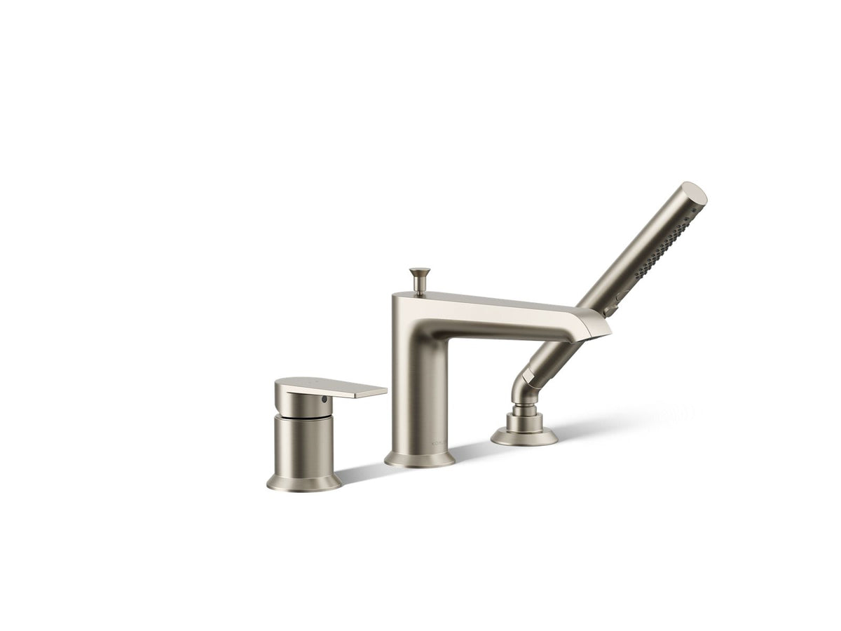 KOHLER K-97070-4-BN Hint Deck-Mount Bath Faucet With Handshower - Vibrant Brushed Nickel