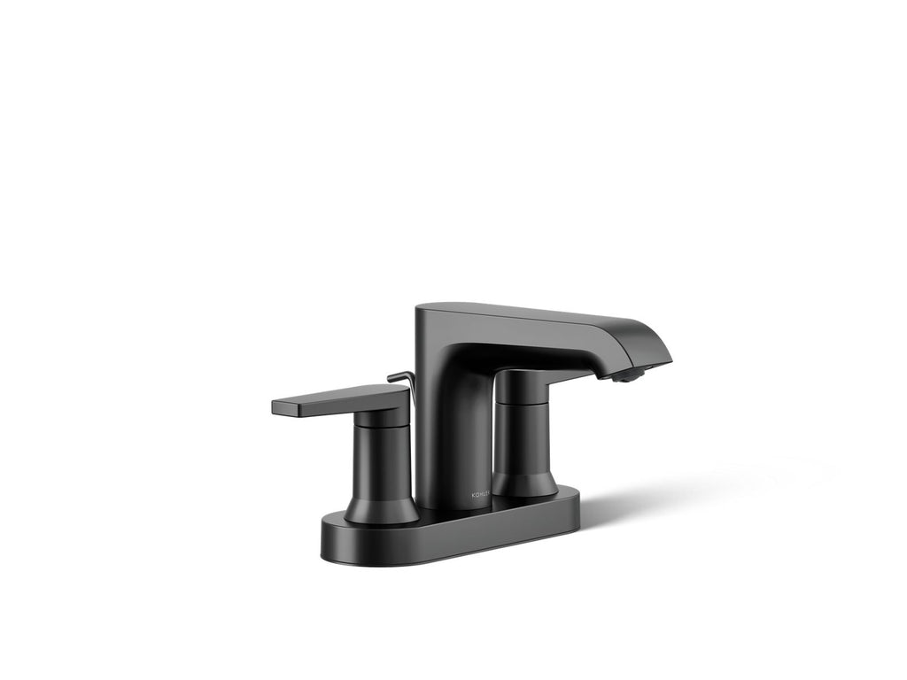 KOHLER K-97094-4-BL Hint Centerset Bathroom Sink Faucet, 1.2 Gpm - Matte Black