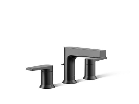 KOHLER K-97100-4-BL Taut Widespread Bathroom Sink Faucet, 1.2 Gpm In Matte Black