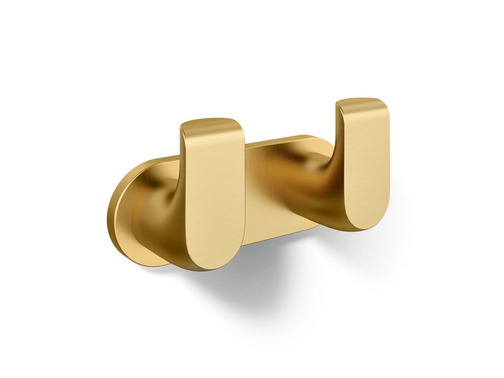 KOHLER K-97500-2MB Avid Double Robe Hook - Vibrant Brushed Moderne Brass