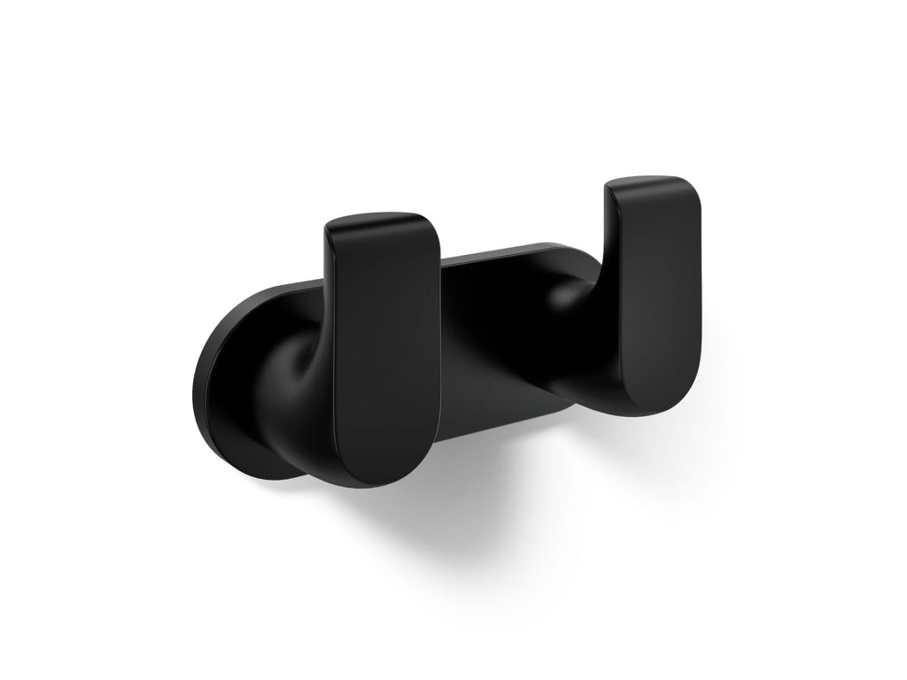 KOHLER K-97500-BL Avid Double Robe Hook - Matte Black