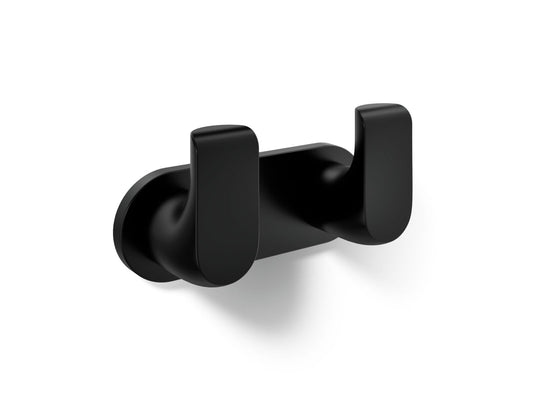KOHLER K-97500-BL Avid Double robe hook - Matte Black