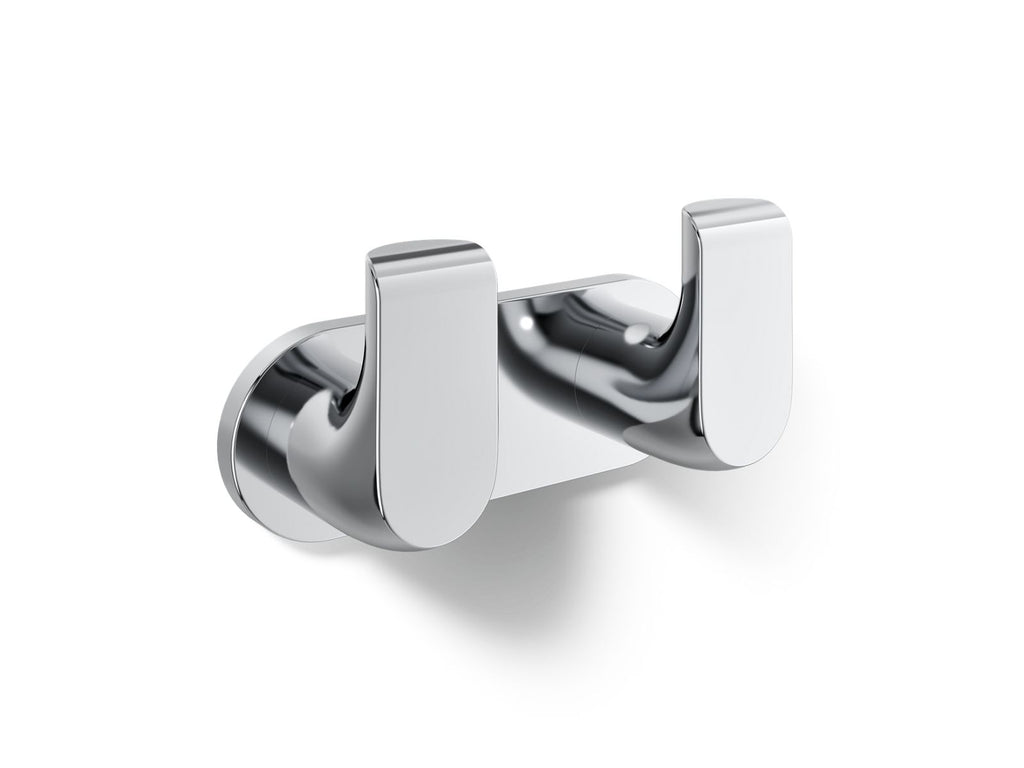 KOHLER K-97500-CP Avid Double Robe Hook - Polished Chrome