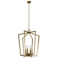 KICHLER 43495NBR Abbotswell 32.25" 6 Light Foyer Pendant Natural Brass