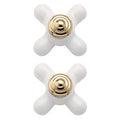 MOEN 97588 Monticello Replacement Handle Knob Insert - Porcelain/Polished Brass