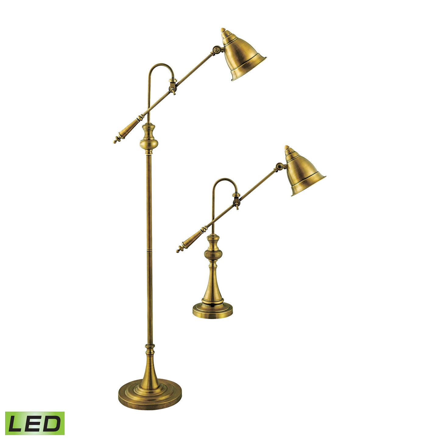 ELK STUDIO 97623-LED Watson Floor and Table Lamp - Set of 2 Brass - Includes LED Bulbs