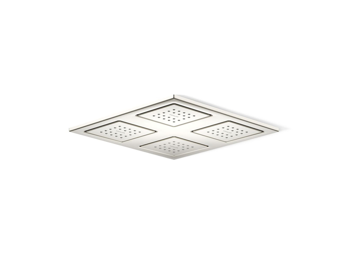 KOHLER K-98740-SN WaterTile Rain Overhead shower panel with four 22-nozzle sprayheads - Vibrant Polished Nickel