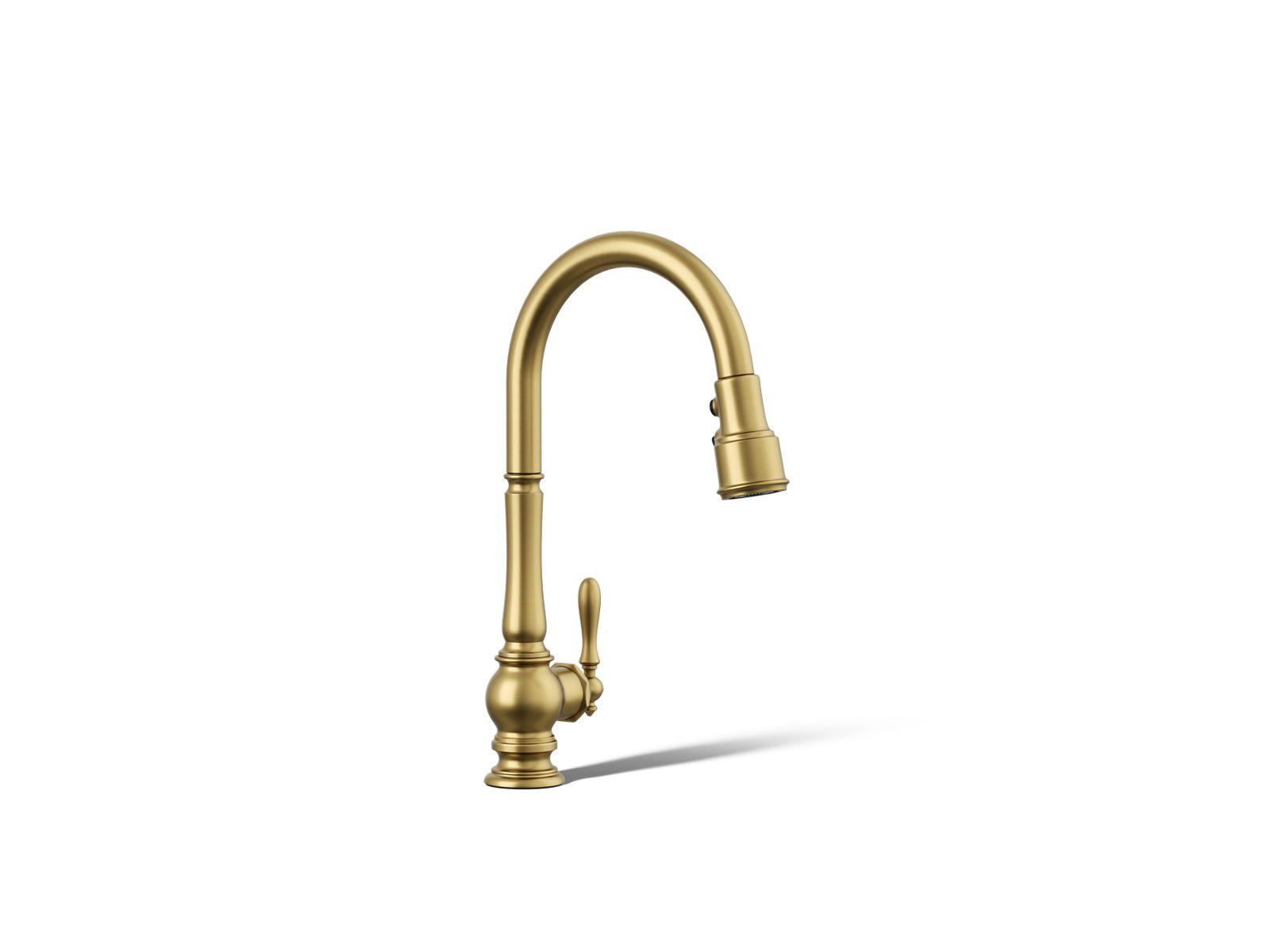 KOHLER K-99259-2MB Artifacts Pull-Down Kitchen Sink Faucet With Three-Function Sprayhead - Vibrant Brushed Moderne Brass