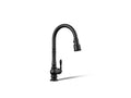 KOHLER K-99259-BL Artifacts Pull-Down Kitchen Sink Faucet With Three-Function Sprayhead - Matte Black