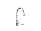 KOHLER K-99259-SN Artifacts Pull-Down Kitchen Sink Faucet With Three-Function Sprayhead - Vibrant Polished Nickel