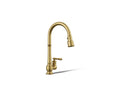 KOHLER K-99260-2MB Artifacts Pull-Down Kitchen Sink Faucet With Three-Function Sprayhead - Vibrant Brushed Moderne Brass