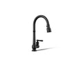 KOHLER K-99260-BL Artifacts Pull-Down Kitchen Sink Faucet With Three-Function Sprayhead - Matte Black