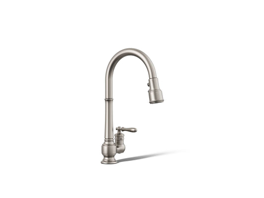 KOHLER K-99260-VS Artifacts Pull-down kitchen sink faucet with three-function sprayhead - Vibrant Stainless