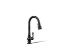KOHLER K-99261-BL Artifacts Pull-Down Kitchen Sink Faucet With Three-Function Sprayhead - Matte Black