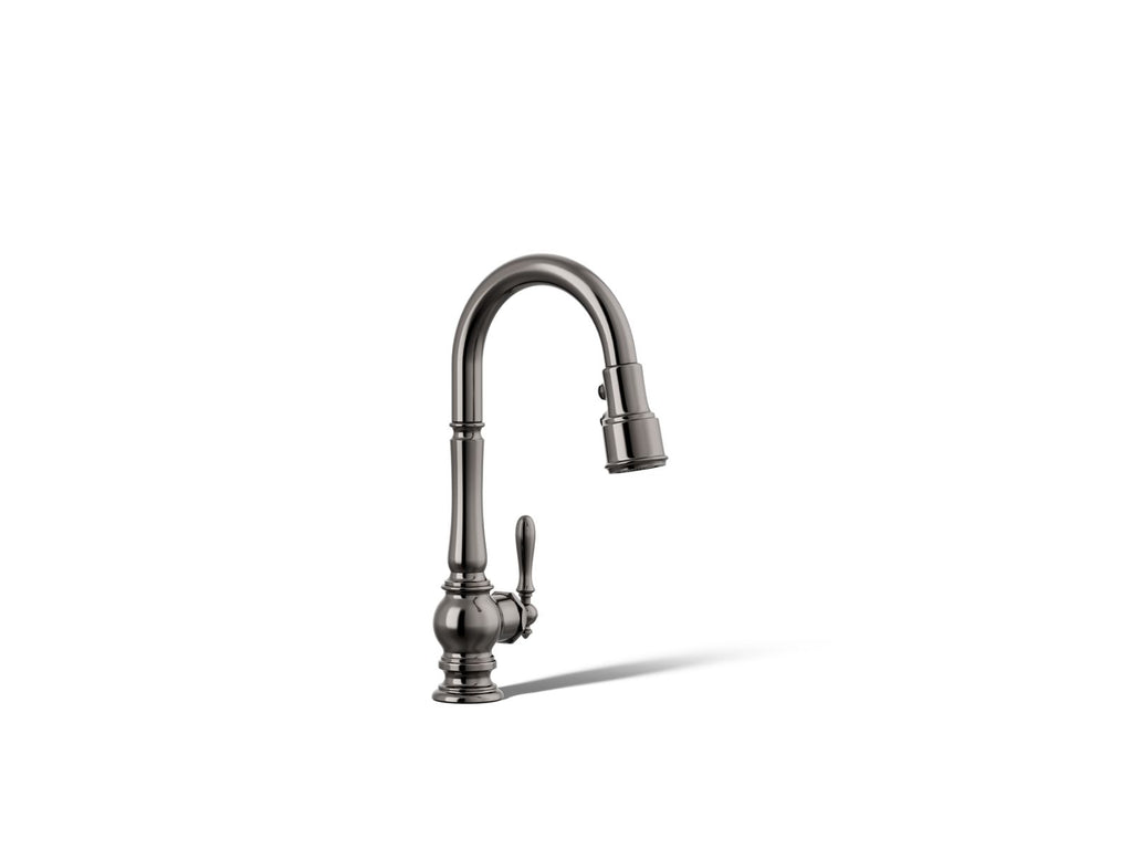 KOHLER K-99261-TT Artifacts Pull-Down Kitchen Sink Faucet With Three-Function Sprayhead - Vibrant Titanium