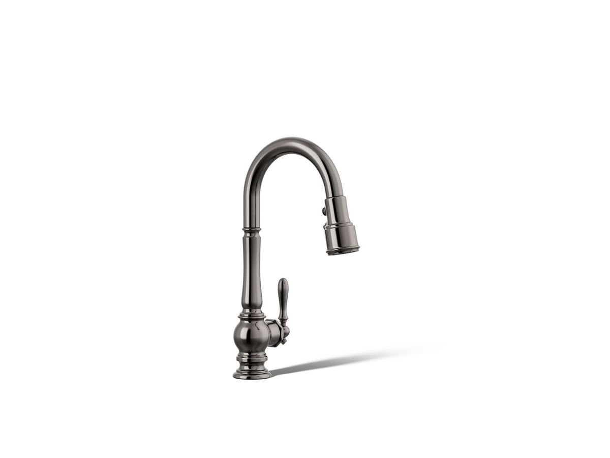 KOHLER K-99261-TT Artifacts Pull-Down Kitchen Sink Faucet With Three-Function Sprayhead - Vibrant Titanium