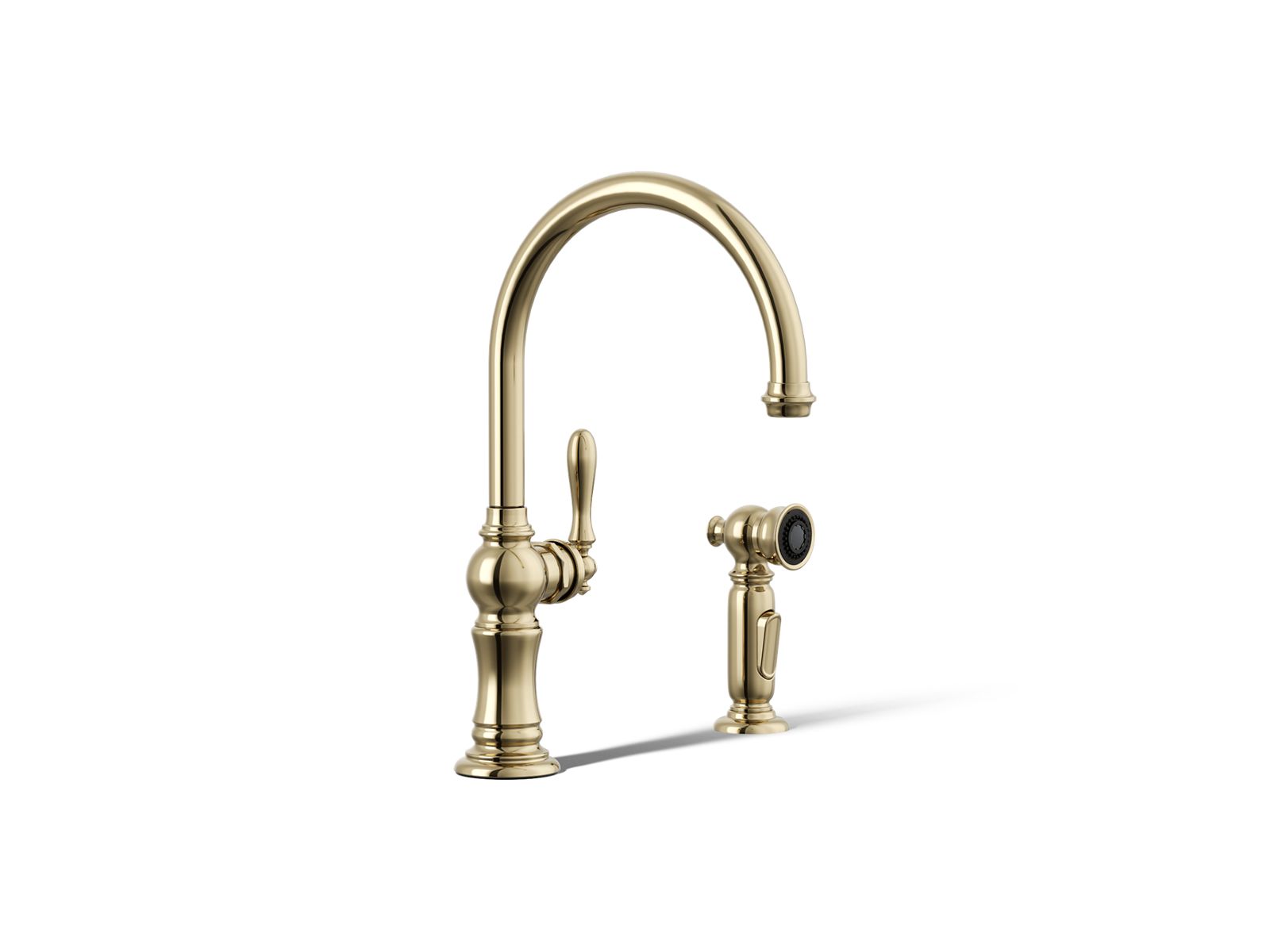 KOHLER K-99262-AF Artifacts Single-Handle Kitchen Sink Faucet With Two-Function Sprayhead - Vibrant French Gold
