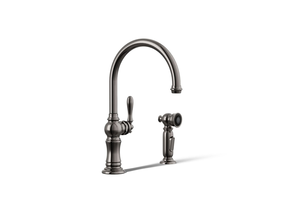 KOHLER K-99262-TT Artifacts Single-Handle Kitchen Sink Faucet With Two-Function Sprayhead - Vibrant Titanium