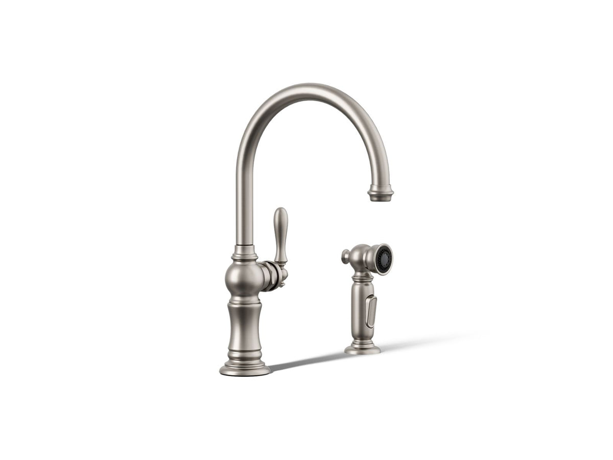 KOHLER K-99262-VS Artifacts Single-Handle Kitchen Sink Faucet With Two-Function Sprayhead - Vibrant Stainless