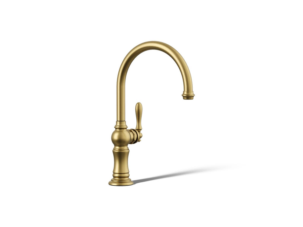 KOHLER K-99263-2MB Artifacts Single-Handle Kitchen Sink Faucet - Vibrant Brushed Moderne Brass