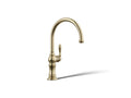 KOHLER K-99263-AF Artifacts Single-Handle Kitchen Sink Faucet - Vibrant French Gold