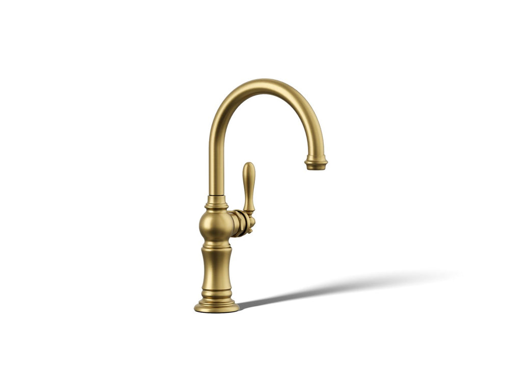 KOHLER K-99264-2MB Artifacts Single-Handle Kitchen Sink Faucet - Vibrant Brushed Moderne Brass