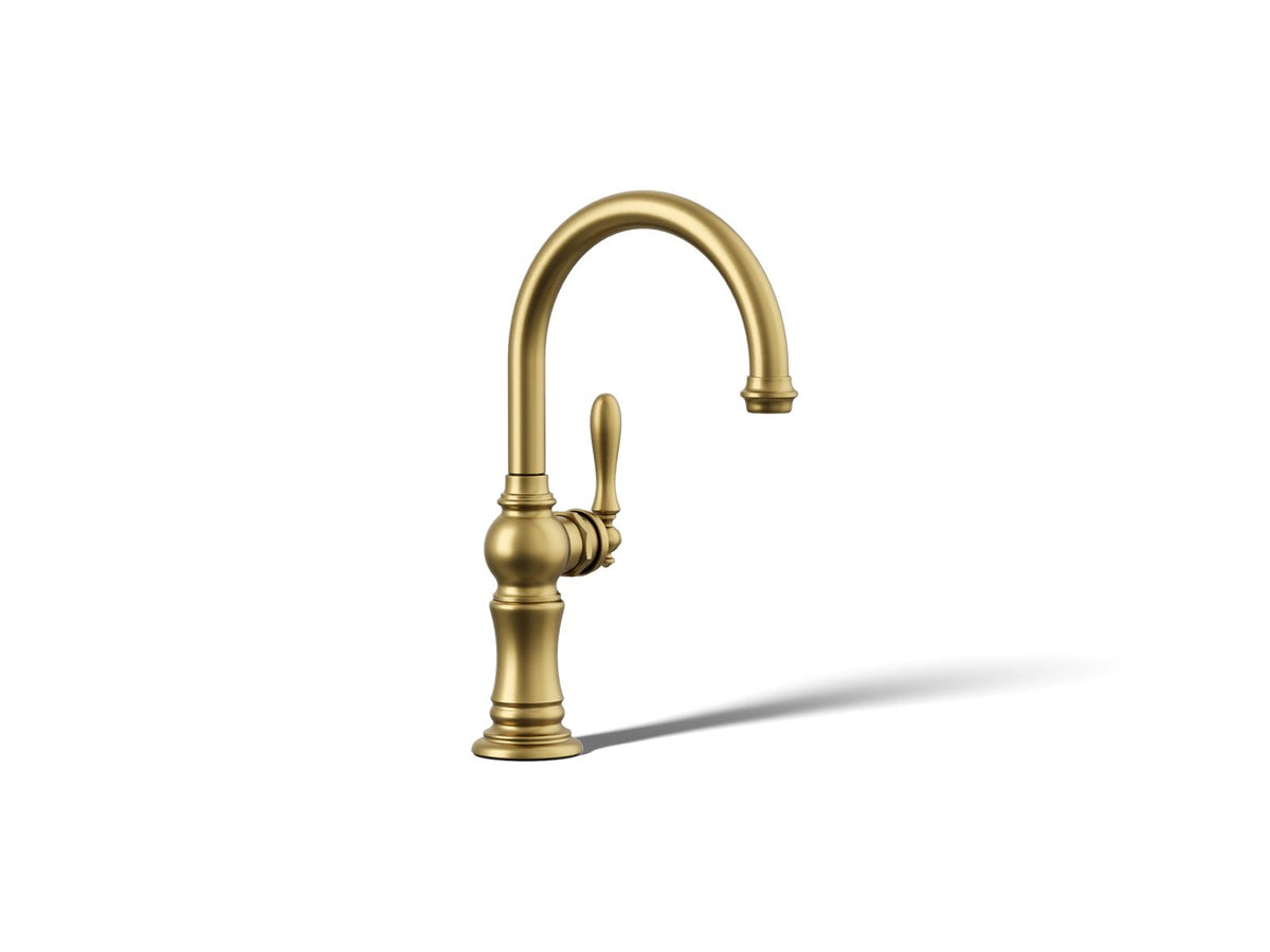 KOHLER K-99264-2MB Artifacts Single-Handle Kitchen Sink Faucet - Vibrant Brushed Moderne Brass