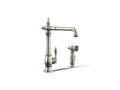 KOHLER K-99265-SN Artifacts Single-Handle Kitchen Sink Faucet With Side Sprayer - Vibrant Polished Nickel