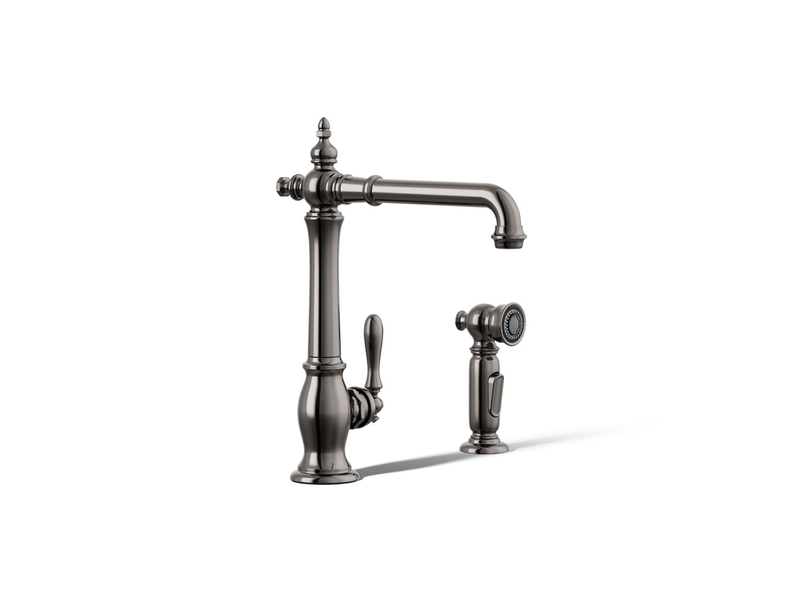 KOHLER K-99265-TT Artifacts Single-Handle Kitchen Sink Faucet With Side Sprayer - Vibrant Titanium
