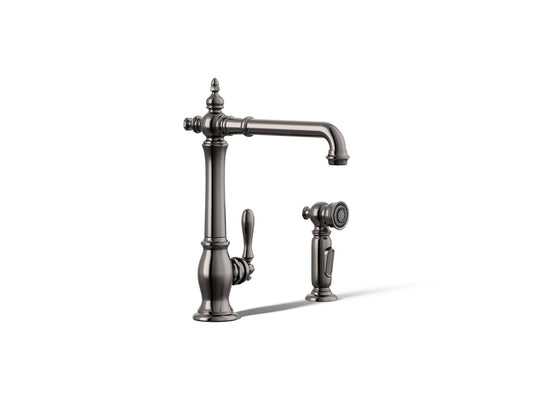 KOHLER K-99265-TT Artifacts Single-handle kitchen sink faucet with side sprayer - Vibrant Titanium
