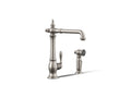 KOHLER K-99265-VS Artifacts Single-Handle Kitchen Sink Faucet With Side Sprayer - Vibrant Stainless